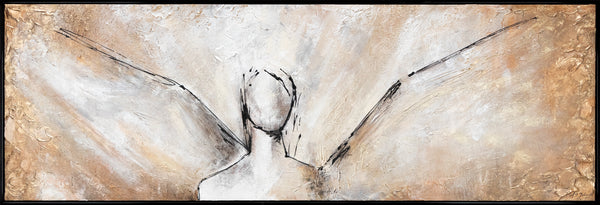 Abstrakte Moderne Malerei "Schönheit" mit Rahmen 180x60 cm