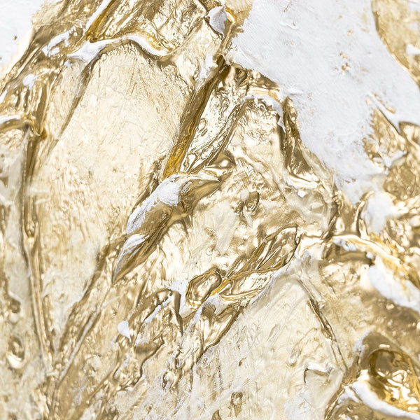 Strukturierte Acrylfarben in Gold und Beige mit plastischer Tiefe