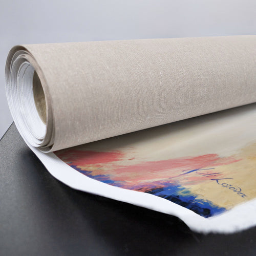 Aufgerollte handgemalte Leinwand mit Porträt Kunst