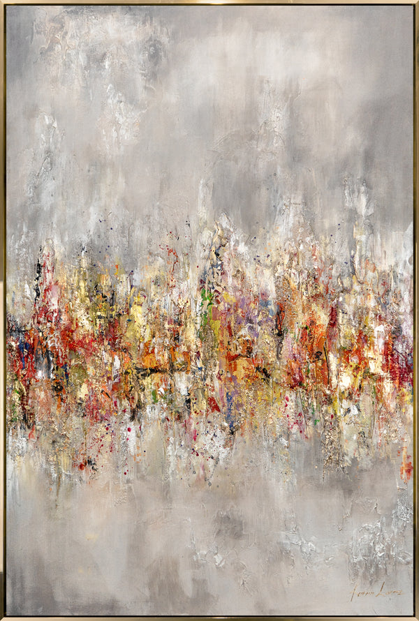 Handgemalte acrylbilder auf leinwand mit Rahmen "Heller Horizont"