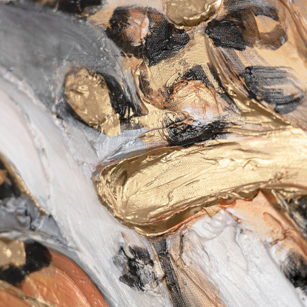 Nahaufnahme mit goldenen Details – moderne Acrylstruktur