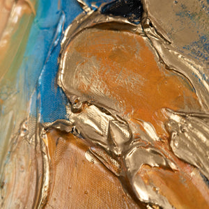 Strukturierte Malerei – goldene Acrylkunst im Detail