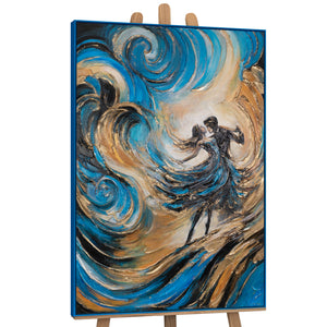 Acrylbild Tanzpaar – abstrakte Kunst für Wohnzimmer