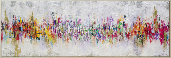 Abstrakte Bilder auf Leinwand – Buntes, modernes Kunstwerk mit Acrylmalerei