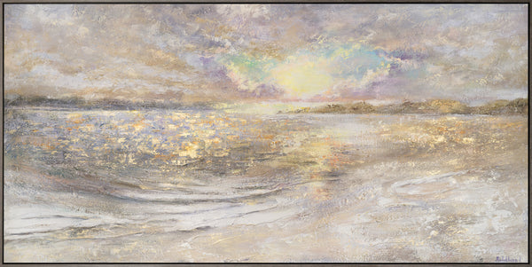 Abstrakte landschaftsmalerei handgemalt "Meer Dämmerung"
