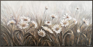 Landschaftsbilder gemalt acryl mit Rahmen "Gänseblümchen"
