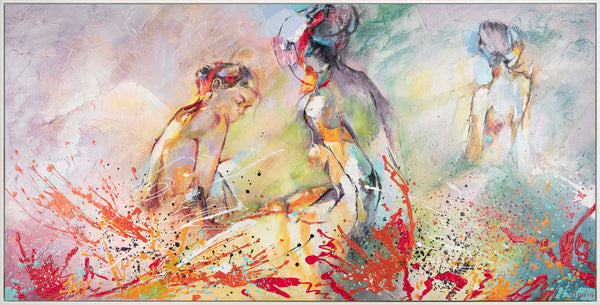 Modern acrylic painting with frame "Hot Summer"