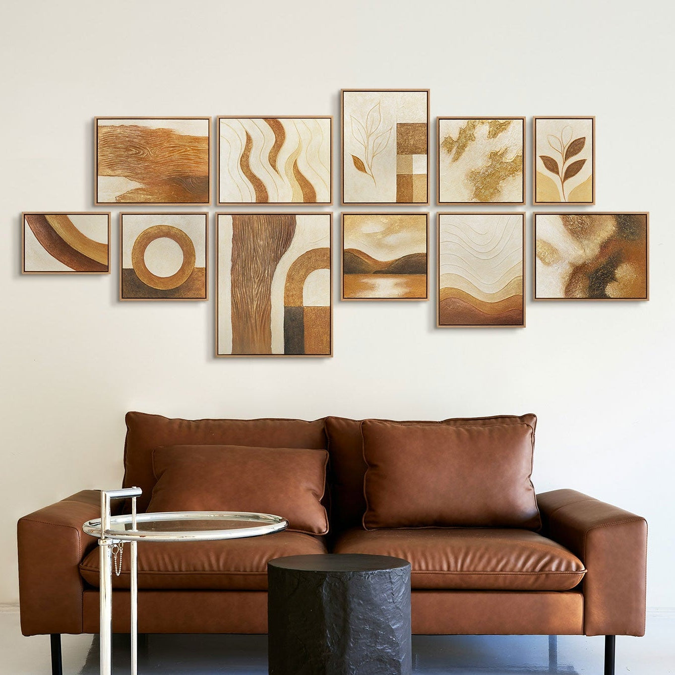 Handgemalte Wandbilder Set | Moderne Acrylbilder mit Rahmen YS-Art | YSART