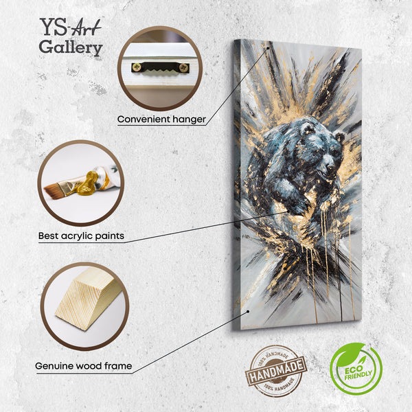 Strukturiertes Tierbild auf Leinwand mit Holzrahmen