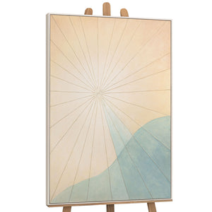 Handgemaltes Leinwandbild beige türkis modern