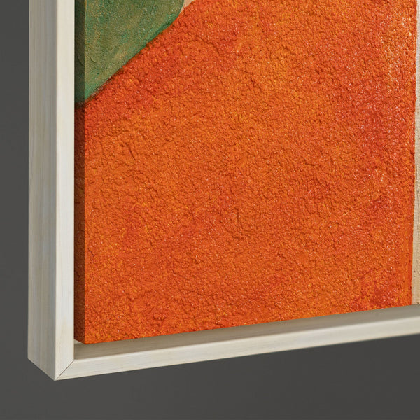 Kantenansicht Leinwand orange reliefstruktur