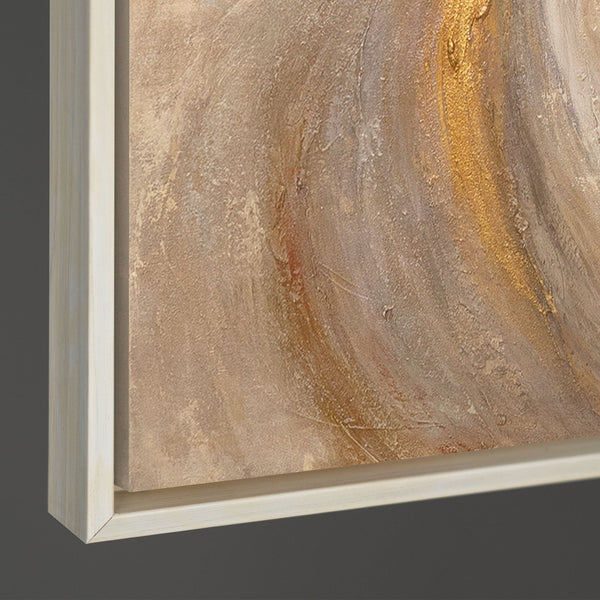 Kantenansicht Leinwandbild gold beige grau