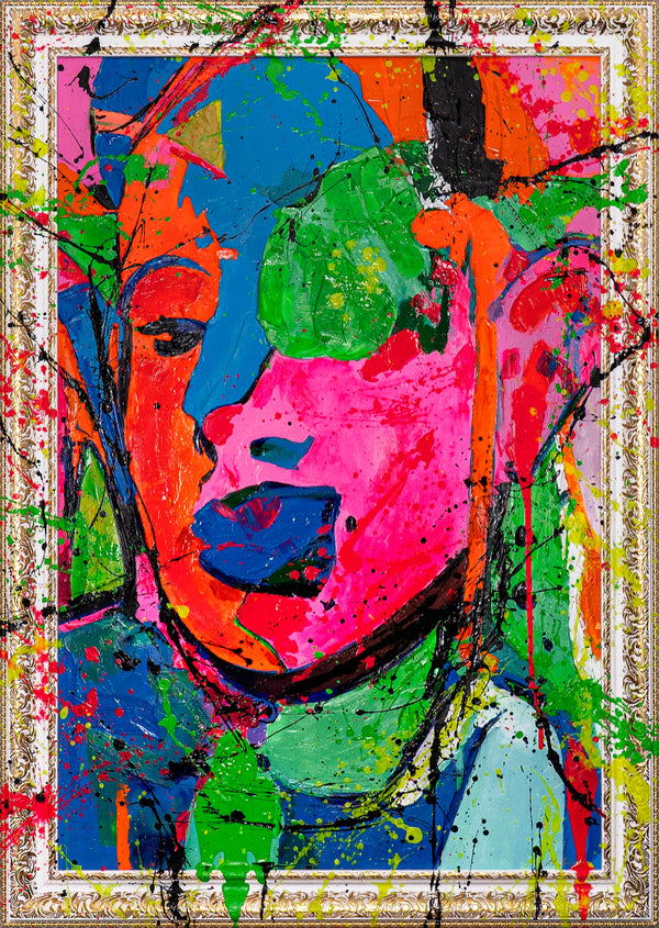 Pop Art Acrylbild Struktur Detail