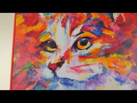 Canvas wall art with frame "Abstract cat"