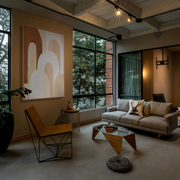 Wohnzimmer Kunstwerk moderne Wandgestaltung