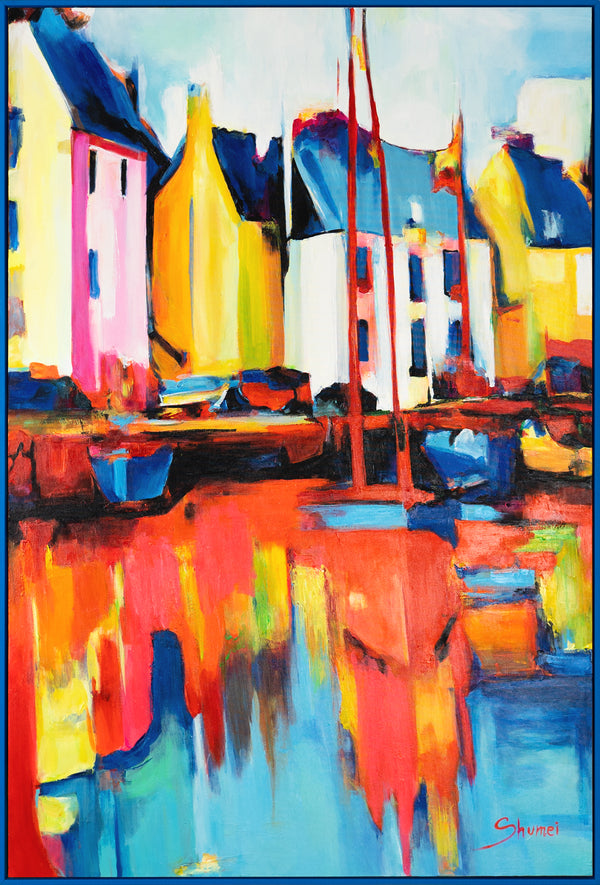 Acryl Wandbild Abstrakt Leuchtende Farben Handgemalt