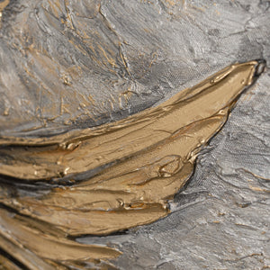Gold trifft Anthrazit – detailreiche Fischschuppen und Flossen in Relieftechnik, handgemalt 