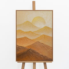 „Goldene Berge" – Berggemälde das Terrakotta, Gold und japanische Ästhetik vereint