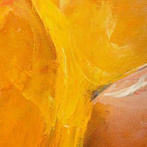 Handgemaltes Acrylbild mit Rahmen „Herbsttanz“ – Abstrakte Kunst in warmen Farbtönen