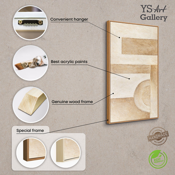 Zeitgenössische abstrakte Wandkunst mit Struktur, minimalistisches Design