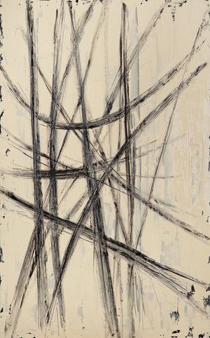 Abstraktes Wandbild mit hochwertigem Rahmen im modernen Stil