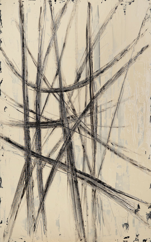 Abstraktes Wandbild mit hochwertigem Rahmen im modernen Stil