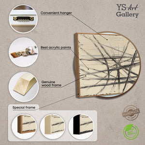 Modernes Acrylbild Linien & Kontraste – Abstrakte Wandkunst „Parallelen und Schnittpunkte“