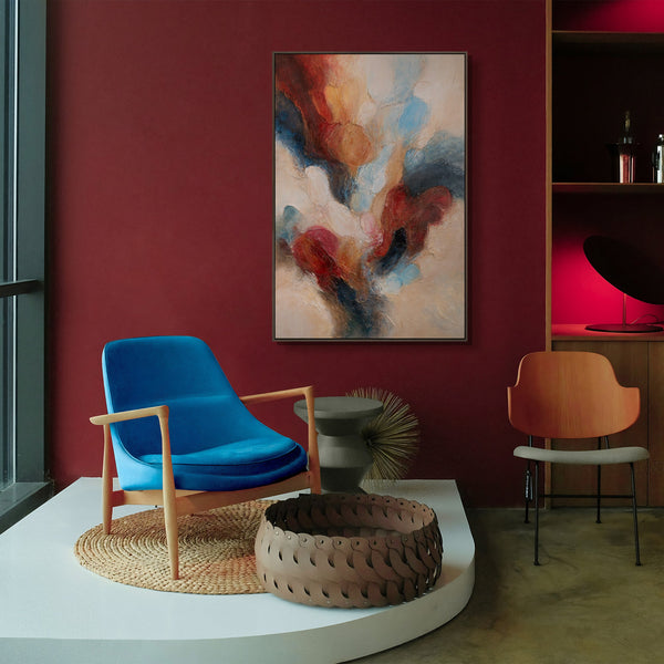 Abstraktes Gemälde mit Rahmen „Musik in Farbe“ – Handgemalte Kunst auf Leinwand