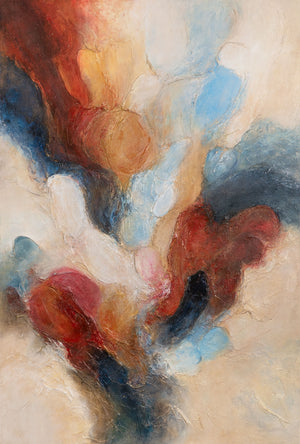 Abstraktes Gemälde mit Rahmen „Musik in Farbe“ – Handgemalte Kunst auf Leinwand