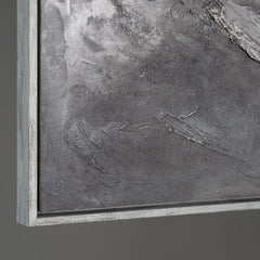 Abstraktes Wandbild auf Leinwand in Grautönen