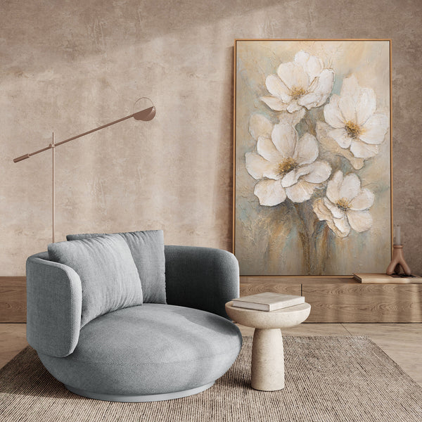 Acrylmalerei auf Leinwand „Schleier der Zärtlichkeit“ – Moderne Florale Malerei handgemalt