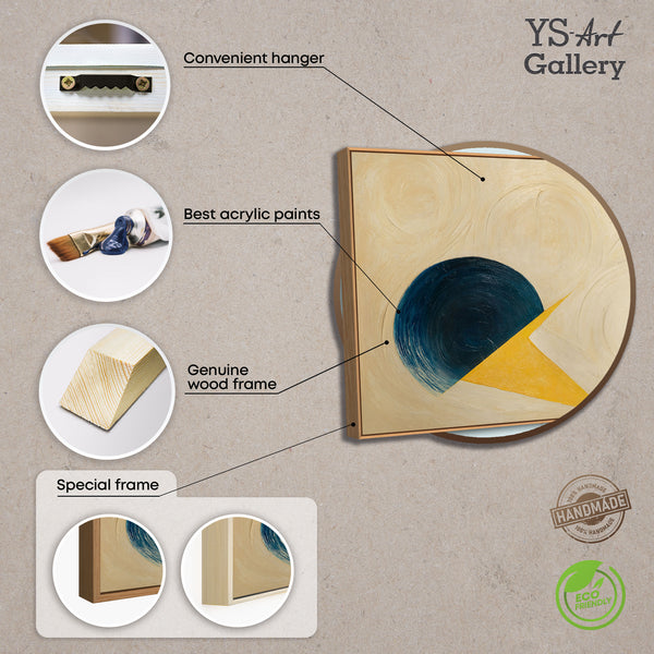 Moderne abstrakte Leinwandkunst mit klarer Formensprache – Handgemaltes Gemälde „Schnitt durch den Horizont“