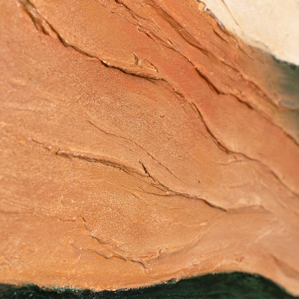 Handgemaltes Gemälde „Wellen des Horizonts“ – Abstrakte Landschaft in Naturtönen