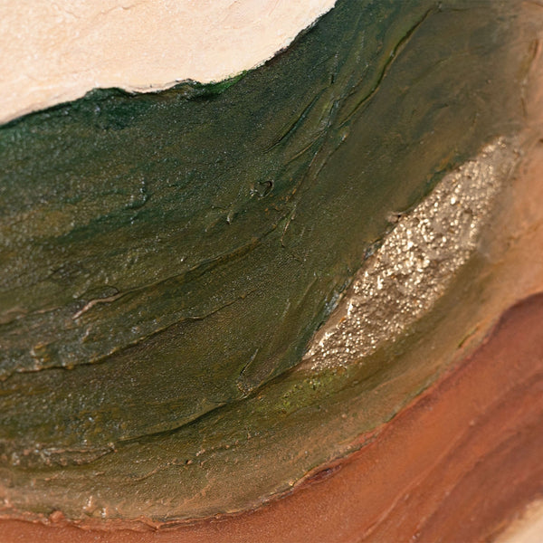 Handgemaltes Gemälde „Wellen des Horizonts“ – Abstrakte Landschaft in Naturtönen