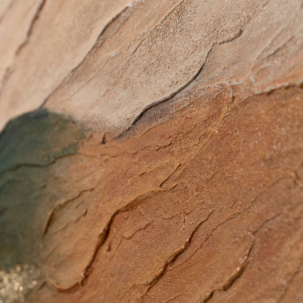 Handgemaltes Gemälde „Wellen des Horizonts“ – Abstrakte Landschaft in Naturtönen