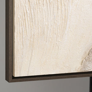 Unterkante eines Leinwandbildes mit Reliefstruktur, hochwertiger Keilrahmen