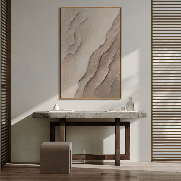 Acrylmalerei mit Rahmen „Spuren der Zeit“ – Gemälde als Wanddeko für Wohnzimmer