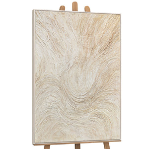 Gemälde mit Rahmen „Baumstrom“ – Abstrakte Kunst in Beige und Creme