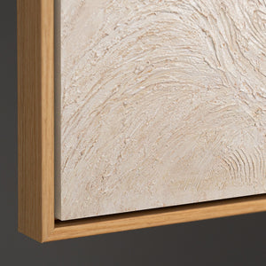 Gemälde mit Rahmen „Baumstrom“ – Abstrakte Kunst in Beige und Creme