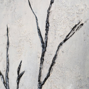Handgemaltes Acrylgemälde mit Rahmen „Atem des Winters“ – Moderne Wandkunst