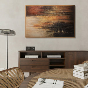 Abstraktes Gemälde auf Leinwand im Rahmen „Vertikalen der Zeit“