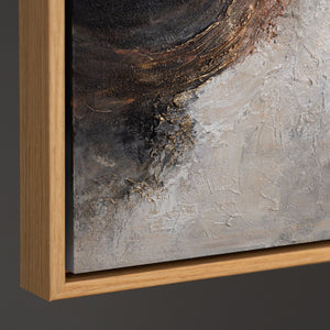 Material und Eigenschaften eines abstrakten Leinwandbildes mit Struktur, Infografik