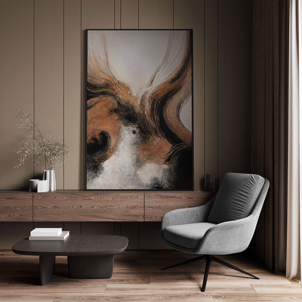 Abstraktes Acryl Gemälde „Element in Bewegung“ – Moderne Kunst auf Leinwand