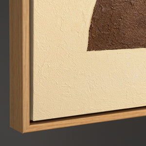 Seitliche Ansicht eines abstrakten Leinwandbildes, stabiler Holzrahmen