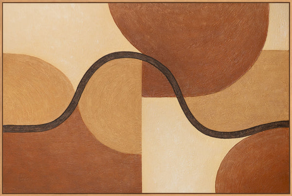 Abstraktes Wandbild in Terrakotta und Beige, moderne Kunst auf Leinwand