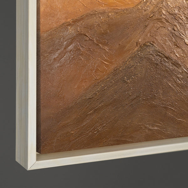 Leinwandbild mit Rahmen „Harmonie der Schichten“ – Abstraktes Acrylgemälde in Erdtönen