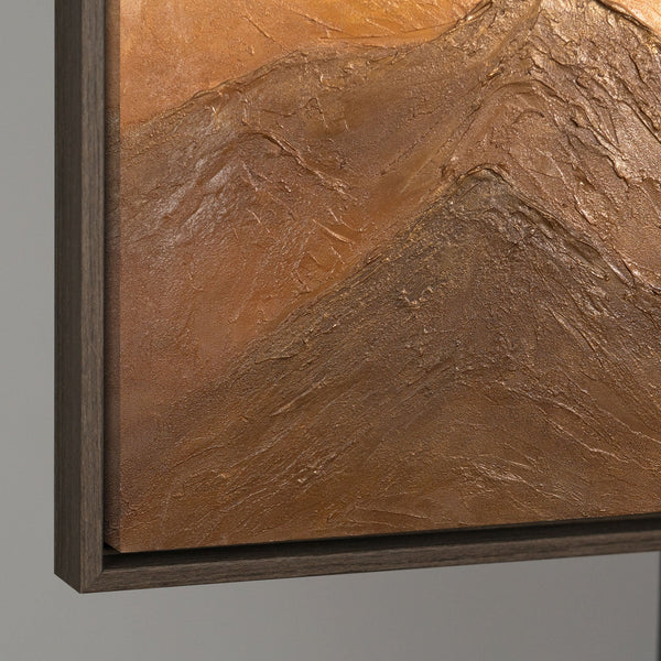 Leinwandbild mit Rahmen „Harmonie der Schichten“ – Abstraktes Acrylgemälde in Erdtönen