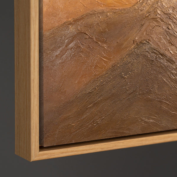 Leinwandbild mit Rahmen „Harmonie der Schichten“ – Abstraktes Acrylgemälde in Erdtönen