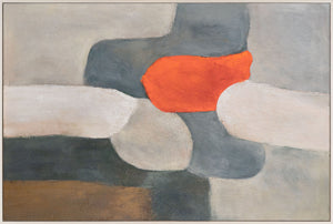 Large picture for living room "Flaming Island" on canvas in frame