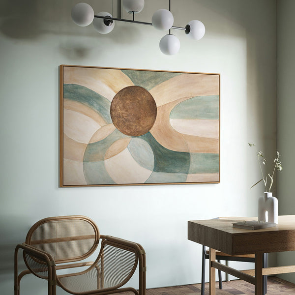 Ruhiges abstraktes Bild im Rahmen „Kreislauf des Lebens“ auf Leinwand